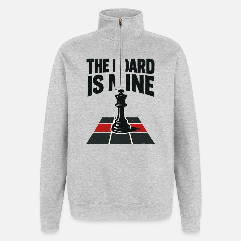 Mine Chessboard: Total Control and Checkmate - Quarter-Zip Sweatshirt - heather grey