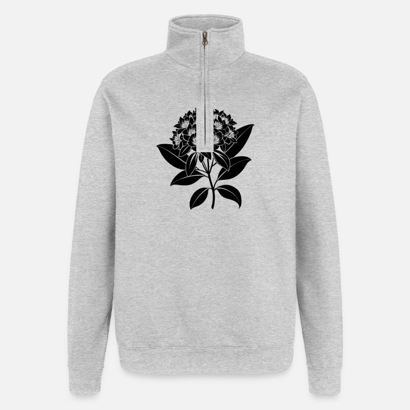 Berglorbeerblume - Quarter-Zip-Sweatshirt - Grau meliert