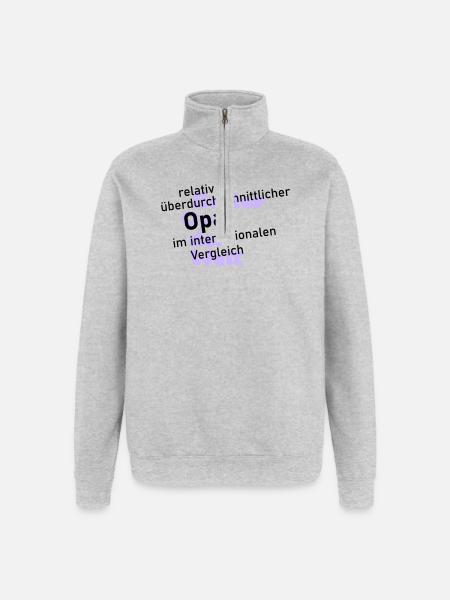 überdurchschnittlicher opa - Quarter-Zip-Sweatshirt - Grau meliert