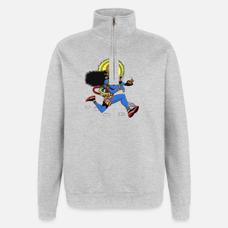 Kali-Läufer - Quarter-Zip-Sweatshirt - Grau meliert
