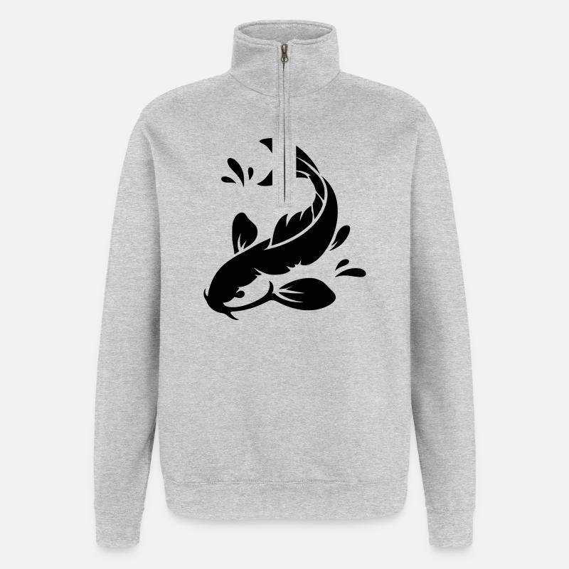 Koi - Sweat à zip 1/4 - gris chiné