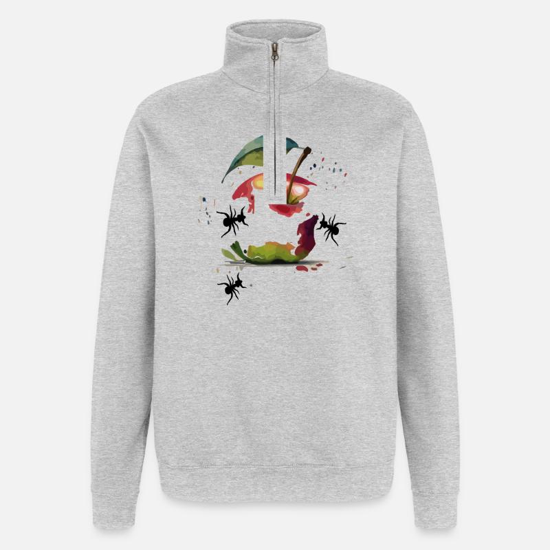 Apple - Sweat à zip 1/4 - gris chiné