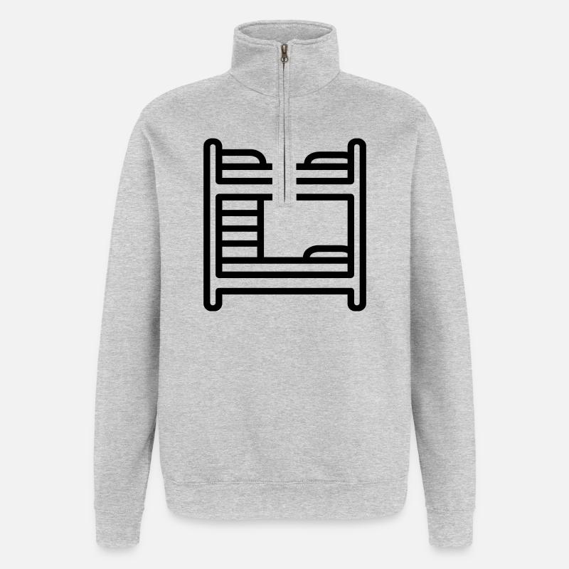 lit superposé - Sweat à zip 1/4 - gris chiné