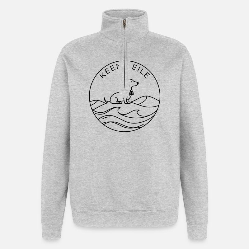 Dackel Badge Meer Keene Eile  - Quarter-Zip-Sweatshirt - Grau meliert