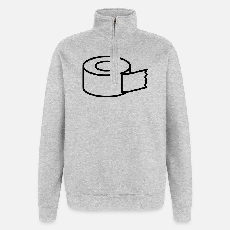 Icône d’artisanat du ruban masquant - Sweat à zip 1/4 - gris chiné