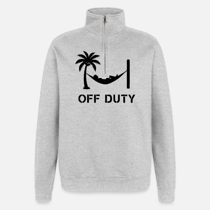 Hängematte Off Duty Feierabend - Quarter-Zip-Sweatshirt - Grau meliert