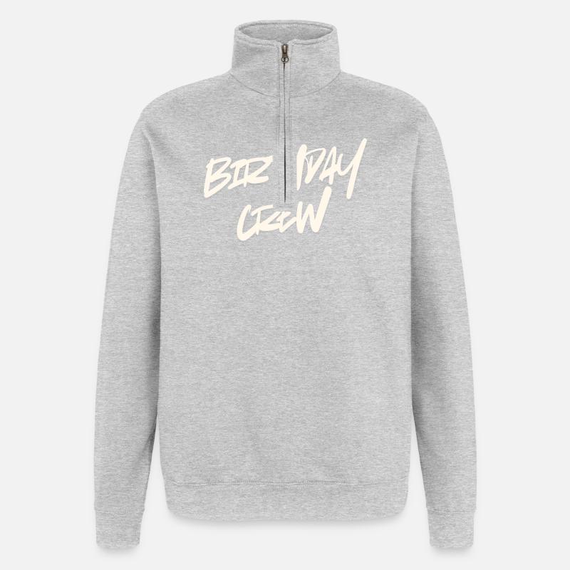 Équipe d’anniversaire - Sweat à zip 1/4 - gris chiné