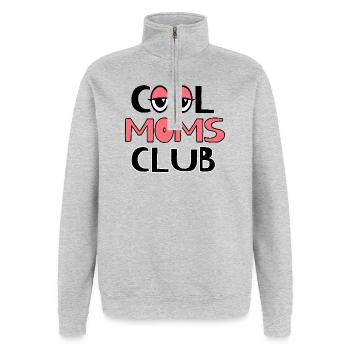 Maman drôle Mamie Motif de cadeau pour la fête des mères Humour - Sweat à zip 1/4 - gris chiné - Devant - AI Model Female 172 light (172cm) & AI Model Male 178 dark (178cm)