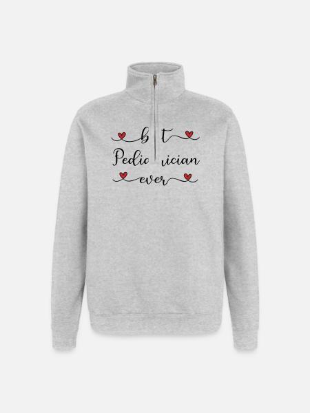 bester Kinderarzt der Welt - Quarter-Zip-Sweatshirt - Grau meliert
