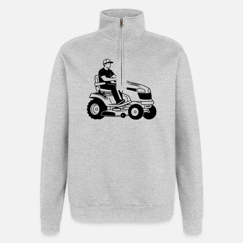 Tondeuse à gazon - Sweat à zip 1/4 - gris chiné