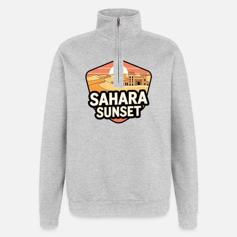 Sahara Sunset Castle - Quarter-Zip Sweatshirt - heather grey