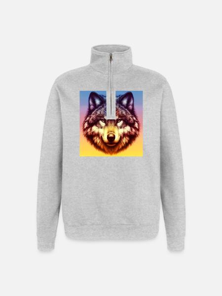 Wolf - Quarter-Zip Sweatshirt - heather grey