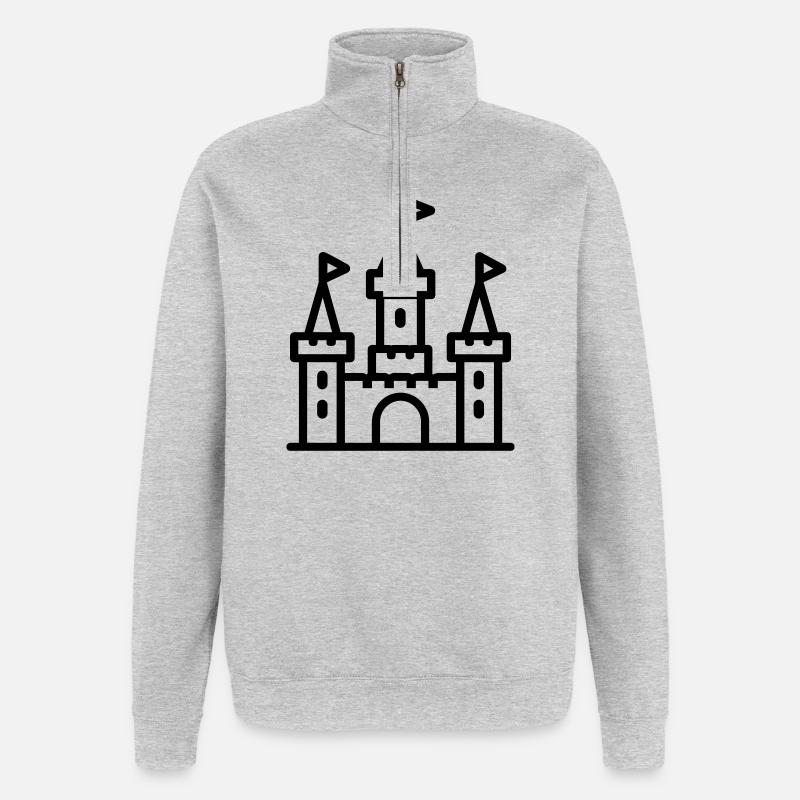 castle - Quarter-Zip Sweatshirt - heather grey