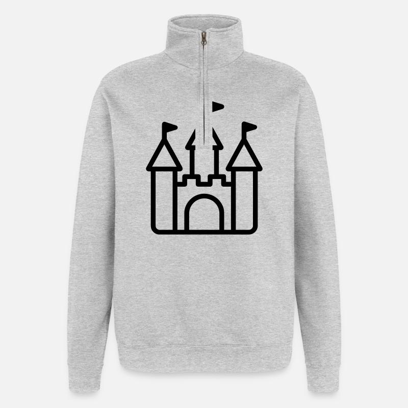 château - Sweat à zip 1/4 - gris chiné