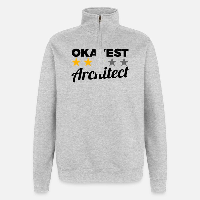 Almindelig arkitekt - Sweatshirt med 1/4 lynlås - grå meleret