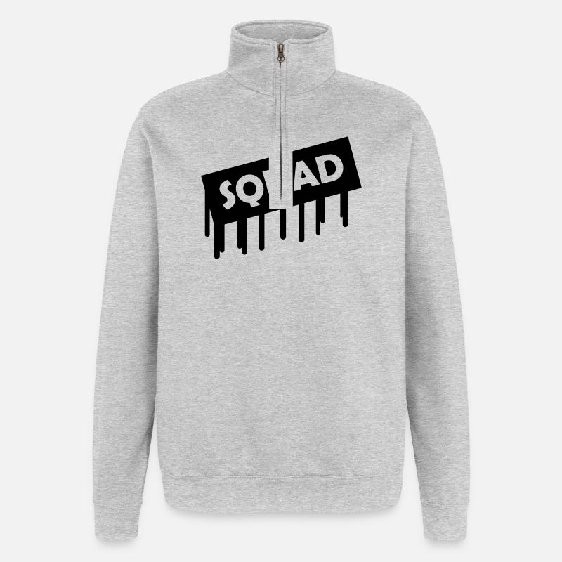 Escouade - Sweat à zip 1/4 - gris chiné