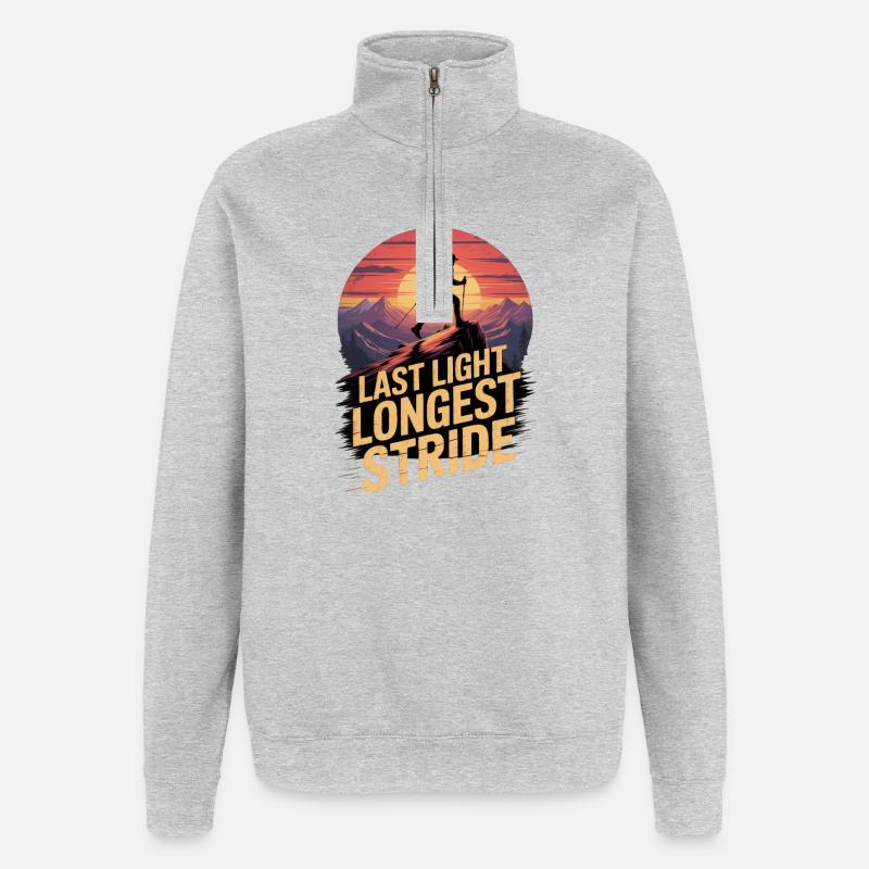 Last Light Longest Stride Hiking Sunset - Quarter-Zip Sweatshirt - heather grey