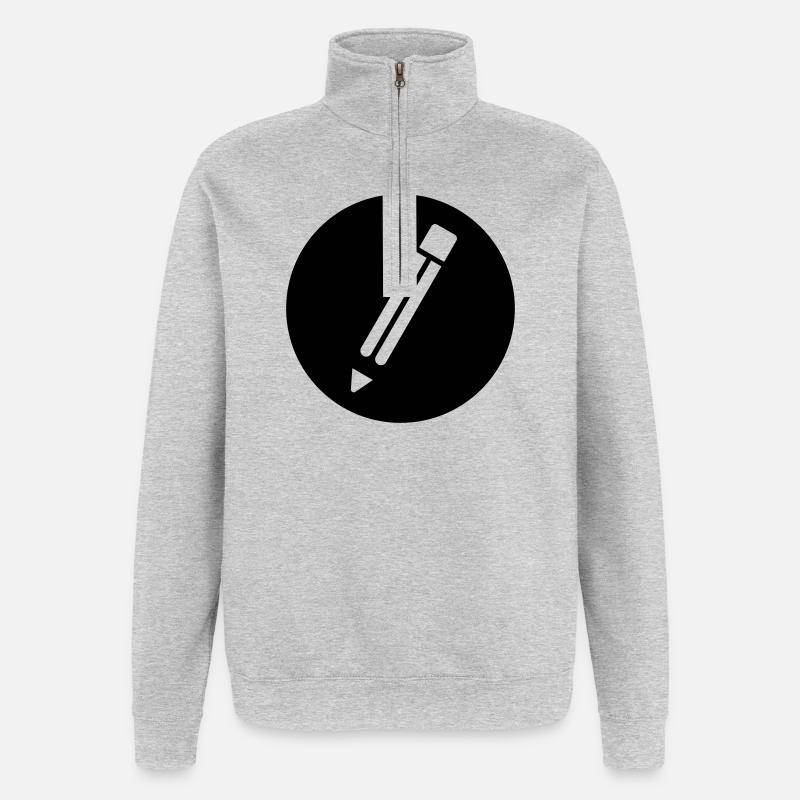 Crayon - Sweat à zip 1/4 - gris chiné