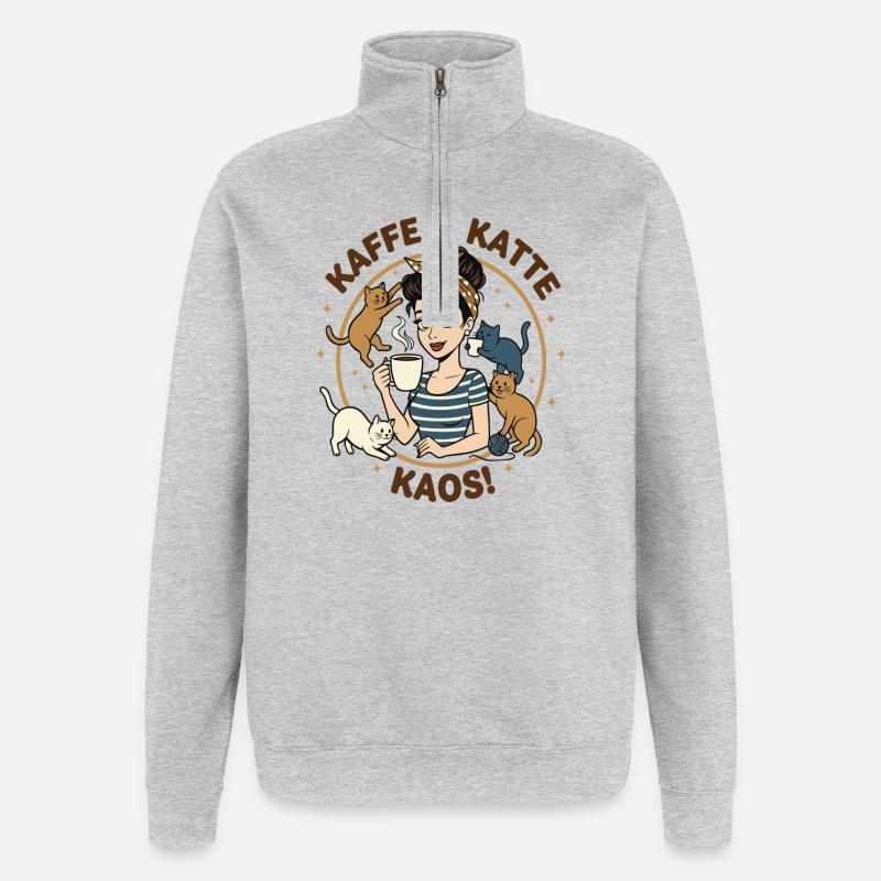 Kaffe & Katte Kaos Circle - Quarter-Zip Sweatshirt - heather grey