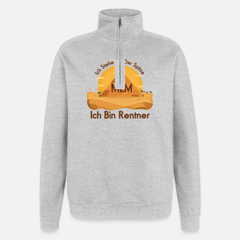 Pyramide MLM Rentner - Quarter-Zip-Sweatshirt - Grau meliert