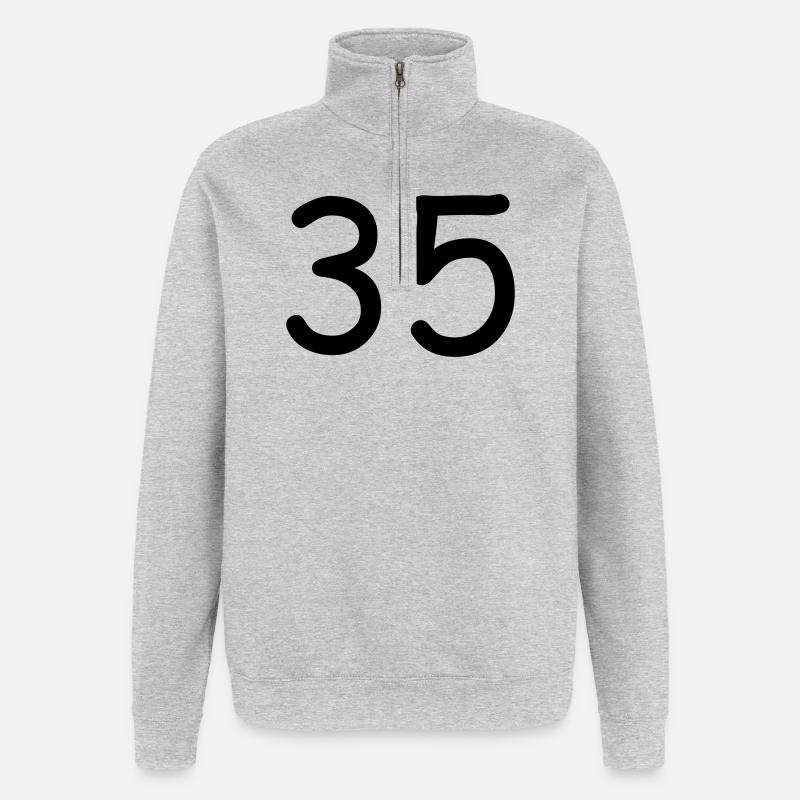 35 - Sweat à zip 1/4 - gris chiné