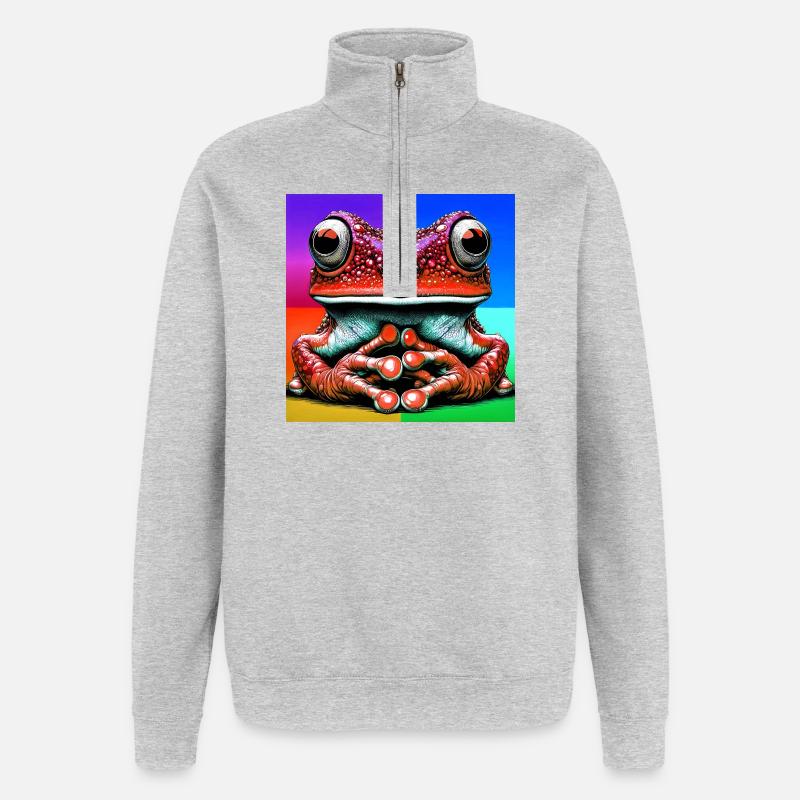 Frosch - Quarter-Zip-Sweatshirt - Grau meliert