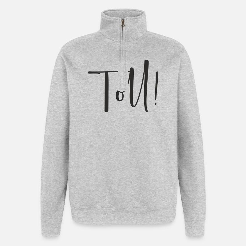 Great – Calligraphy Text Design - Quarter-Zip Sweatshirt - heather grey