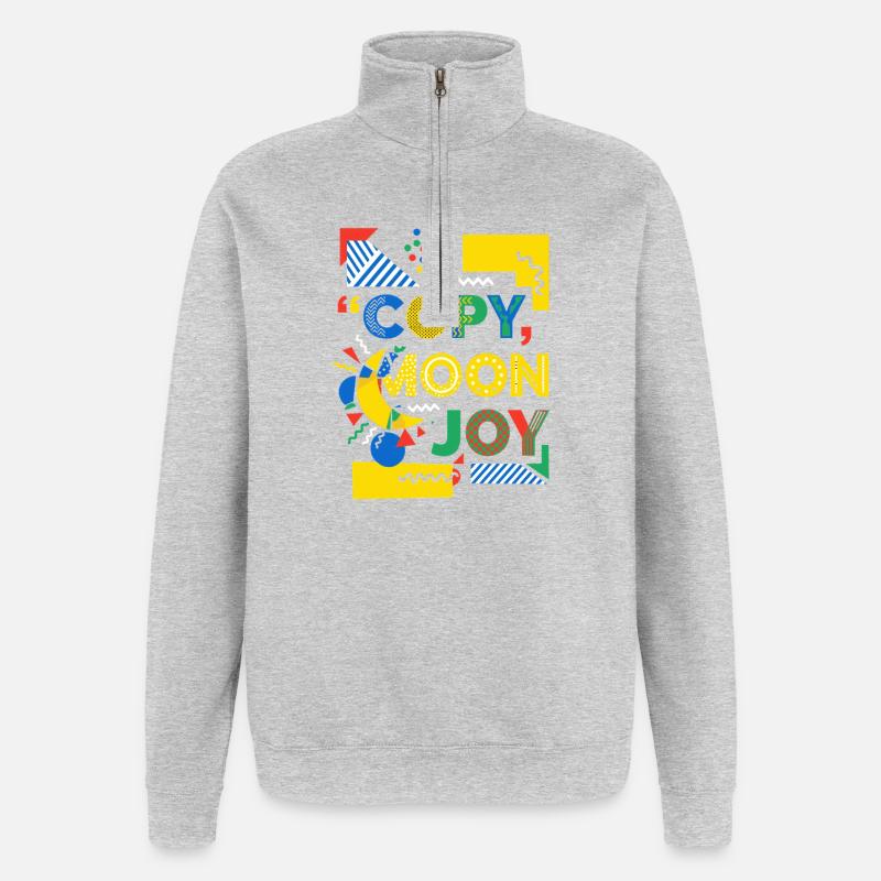 Mondfreude Pop-Art Farbexplosion - Quarter-Zip-Sweatshirt - Grau meliert