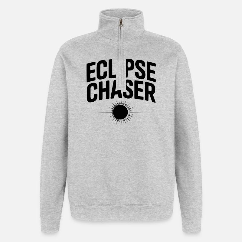 Chasseur d’éclipse - Sweat à zip 1/4 - gris chiné