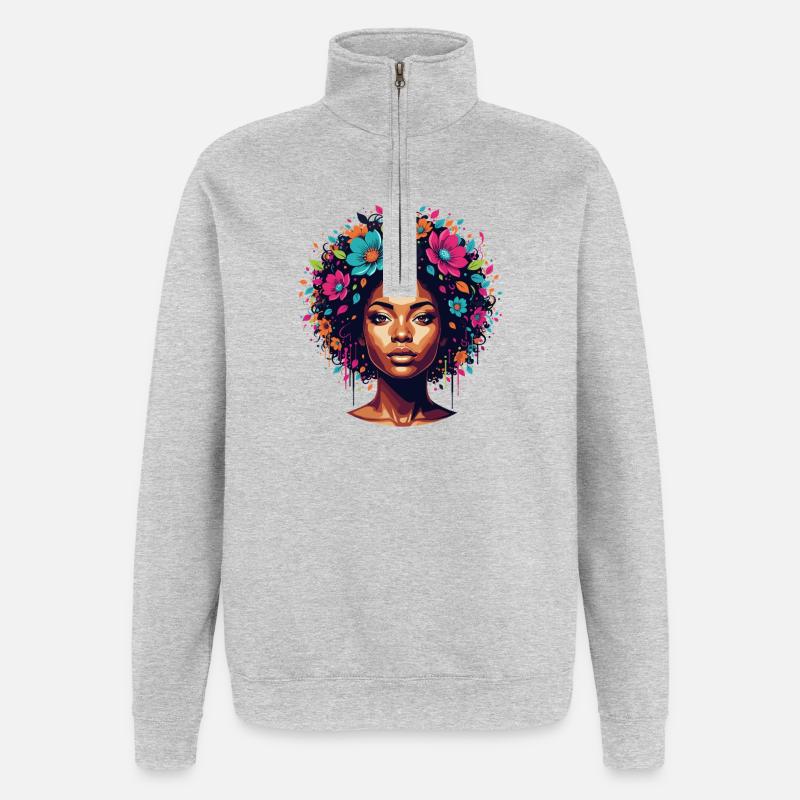 Corolla Portrait - Quarter-Zip Sweatshirt - heather grey