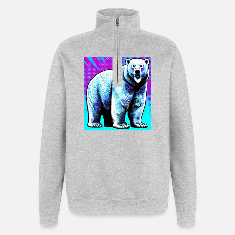 Eisbär - Quarter-Zip-Sweatshirt - Grau meliert