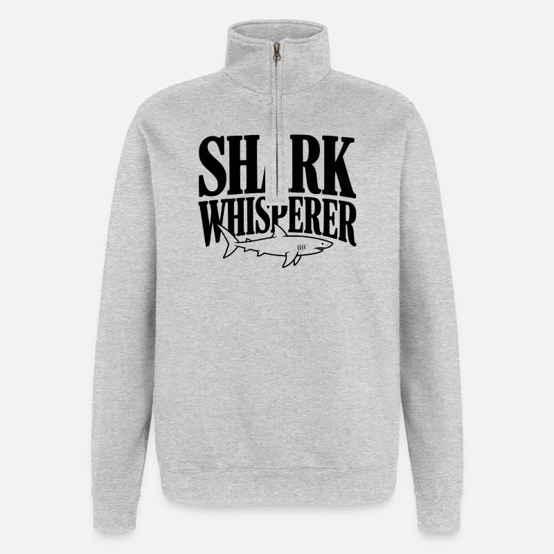 Le Murmureur de Requins - Sweat à zip 1/4 - gris chiné