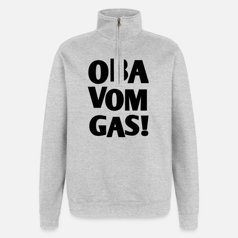 bayerischer spruch  - Quarter-Zip-Sweatshirt - Grau meliert
