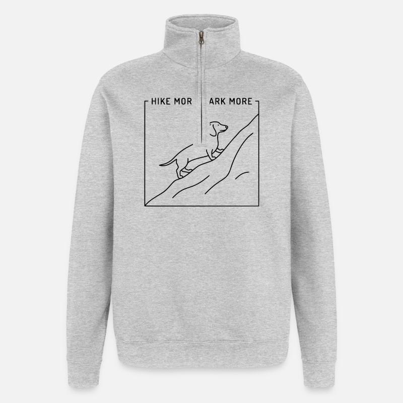 Marchez plus Aboiez plus - Sweat à zip 1/4 - gris chiné