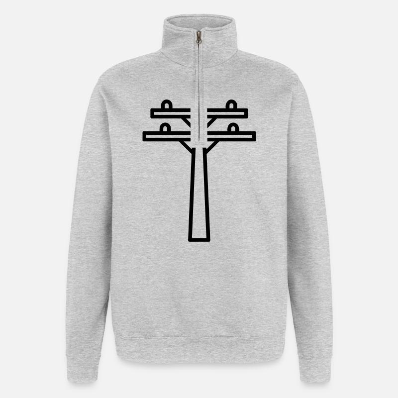 power pole - Quarter-Zip Sweatshirt - heather grey