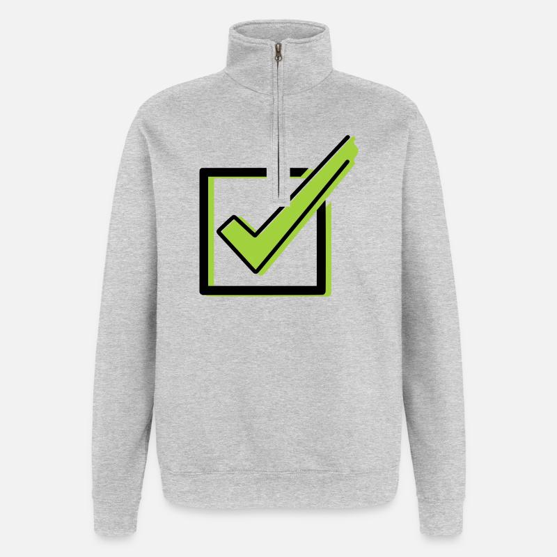 Tick Checklist Box Comic - Quarter-Zip Sweatshirt - heather grey