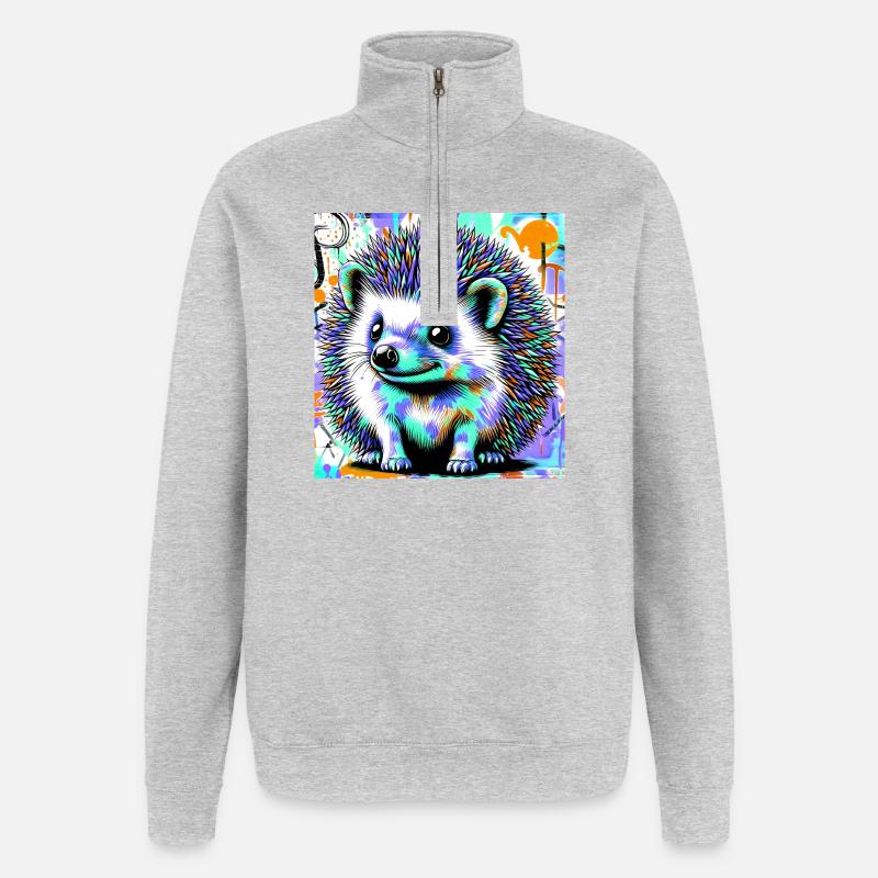 Igel - Quarter-Zip-Sweatshirt - Grau meliert