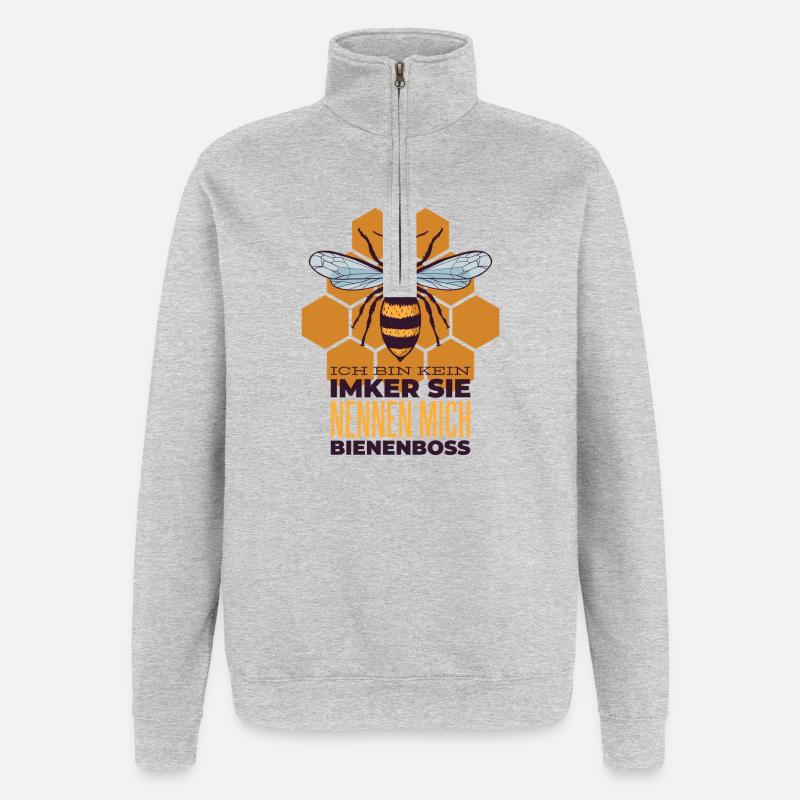 Imker Spruch Sprüche - Quarter-Zip-Sweatshirt - Grau meliert