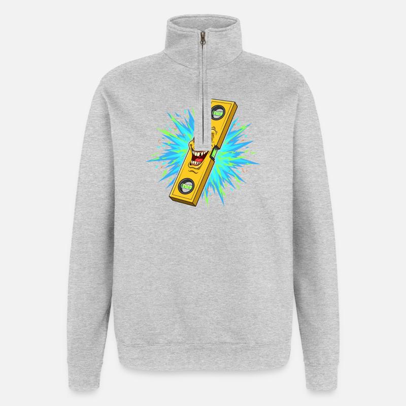 Furious level tool with explosion - Quarter-Zip Sweatshirt - heather grey