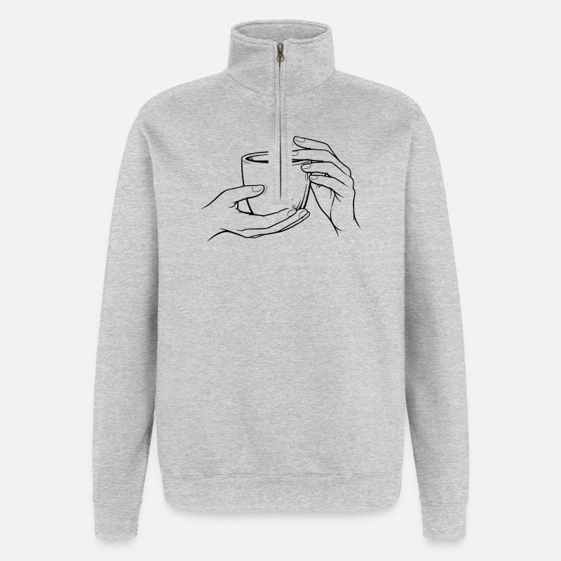 Tapping Hands - Quarter-Zip Sweatshirt - heather grey