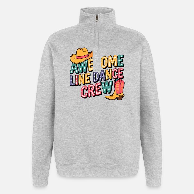 Équipe de danse en ligne western - Sweat à zip 1/4 - gris chiné
