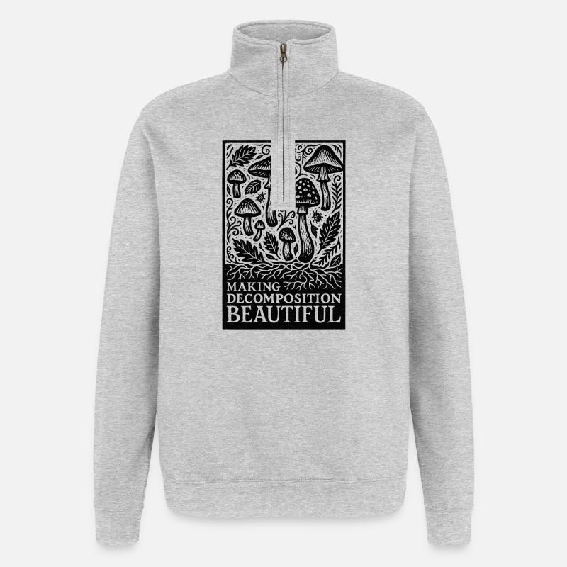 Belle décomposition | Décomposition des champignons - Sweat à zip 1/4 - gris chiné