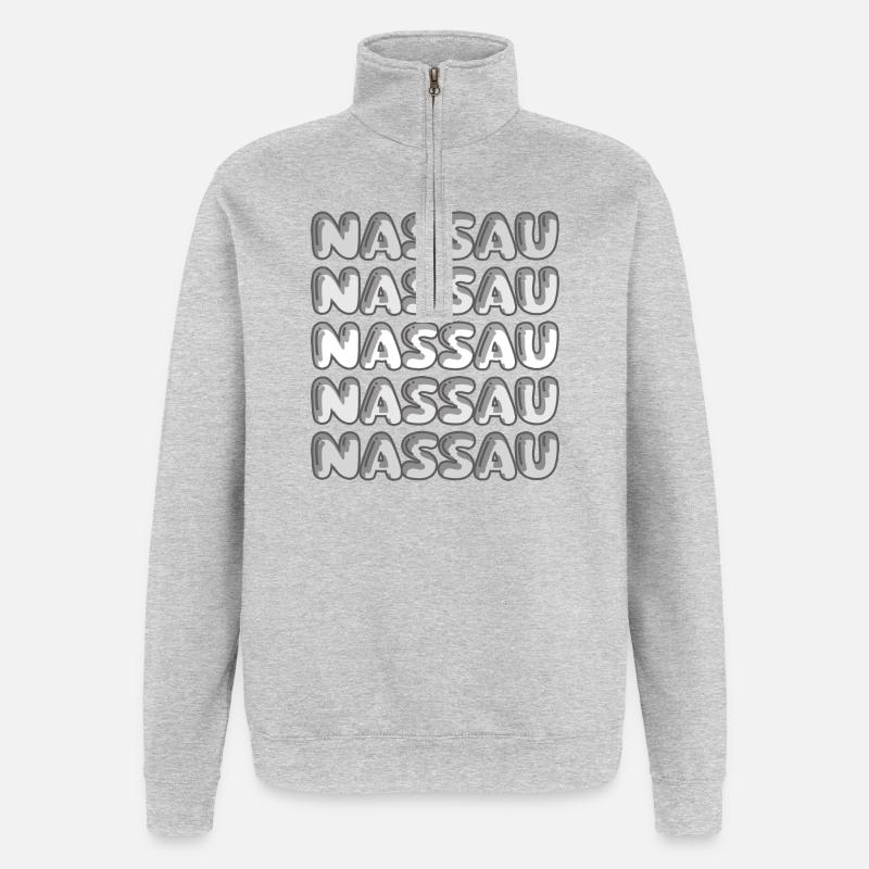 Nassau Bubble Pattern Multi-Font - Quarter-Zip Sweatshirt - heather grey