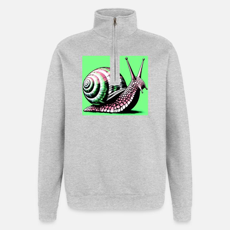 Schnecke - Quarter-Zip-Sweatshirt - Grau meliert