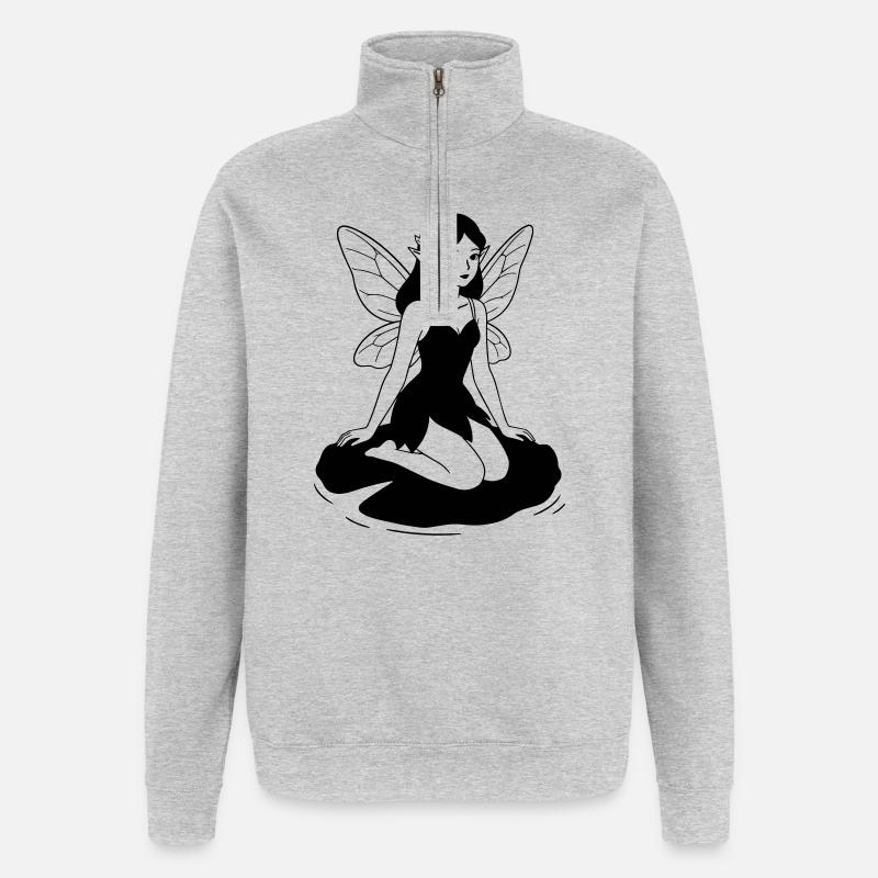 Fee - Quarter-Zip-Sweatshirt - Grau meliert