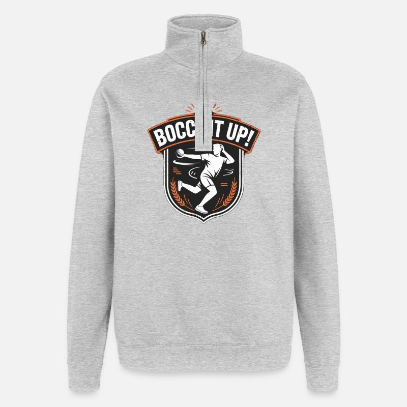 Boccia King Passion de Précision - Sweat à zip 1/4 - gris chiné