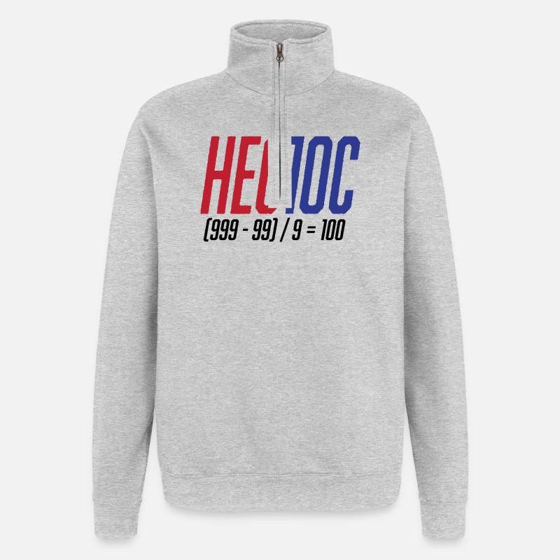 Hectoc Kopfrechenspiel, Mathe - Quarter-Zip-Sweatshirt - Grau meliert