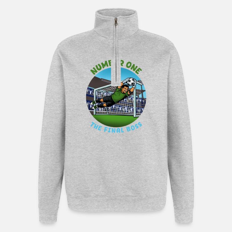 Nummber One Finalboss: Torwart - Quarter-Zip Sweatshirt - heather grey