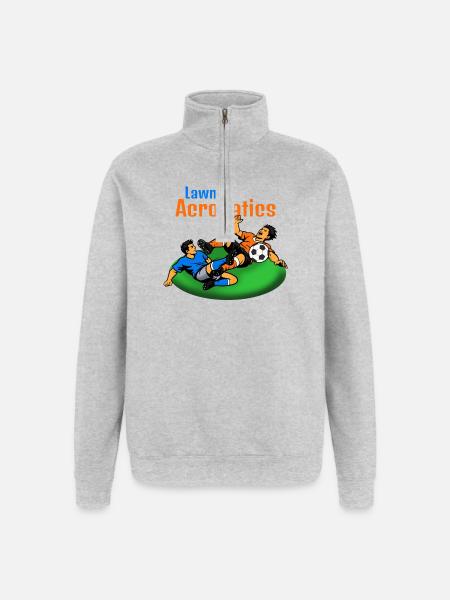 Lawn Acrobats Fußballakrobaten (Blutgrätsche) - Quarter-Zip-Sweatshirt - Grau meliert