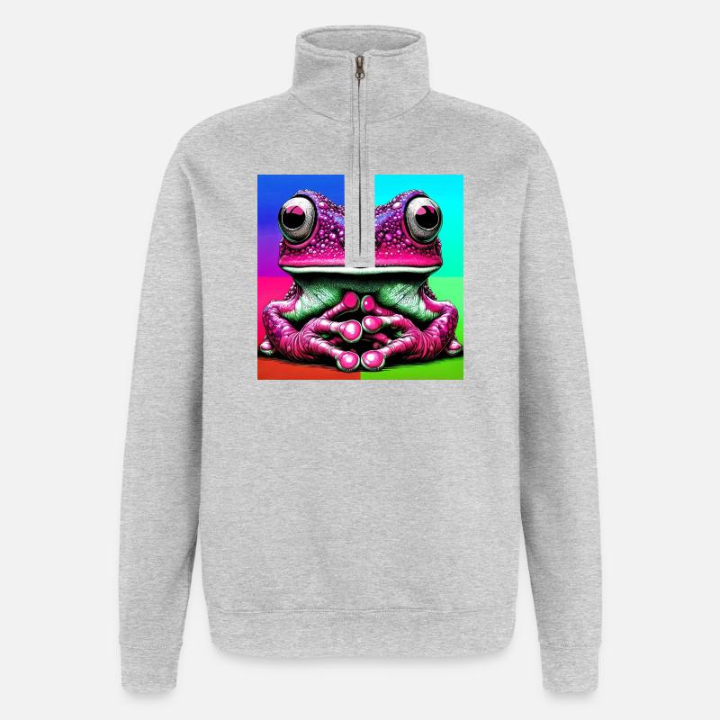 Frosch - Quarter-Zip-Sweatshirt - Grau meliert